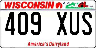 WI license plate 409XUS