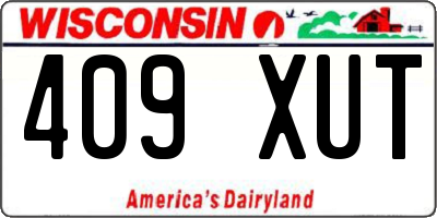WI license plate 409XUT