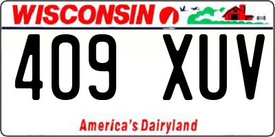 WI license plate 409XUV
