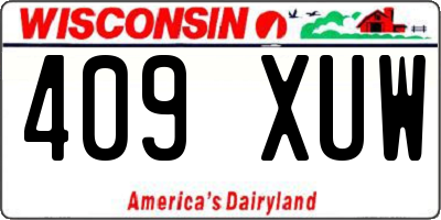 WI license plate 409XUW