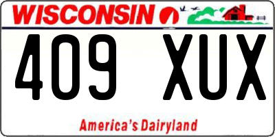 WI license plate 409XUX