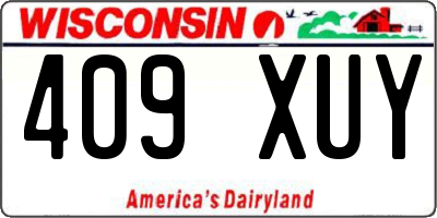 WI license plate 409XUY