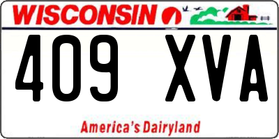 WI license plate 409XVA