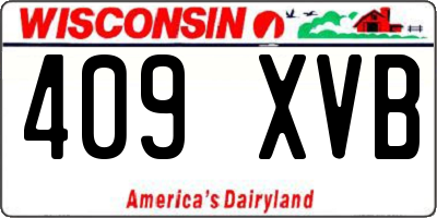WI license plate 409XVB