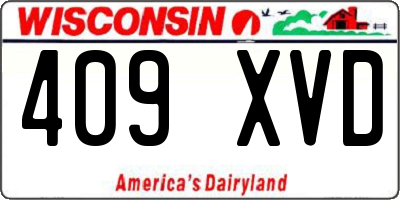 WI license plate 409XVD