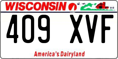 WI license plate 409XVF