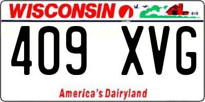 WI license plate 409XVG