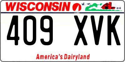 WI license plate 409XVK