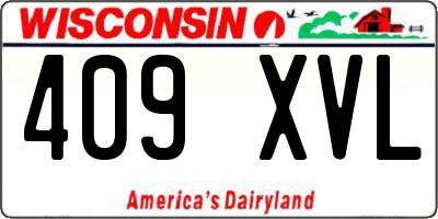 WI license plate 409XVL