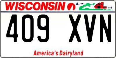 WI license plate 409XVN