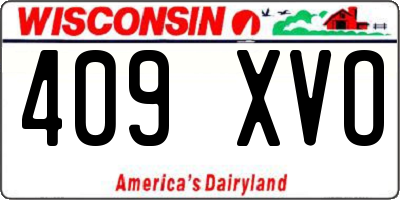 WI license plate 409XVO