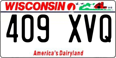 WI license plate 409XVQ