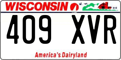 WI license plate 409XVR