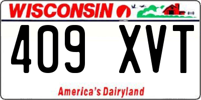 WI license plate 409XVT