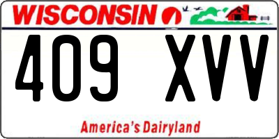 WI license plate 409XVV