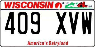 WI license plate 409XVW