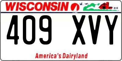 WI license plate 409XVY