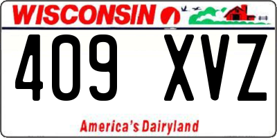 WI license plate 409XVZ