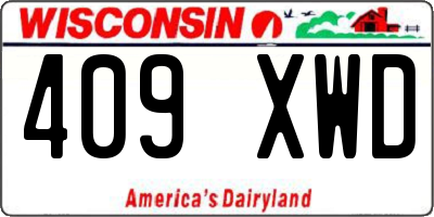 WI license plate 409XWD