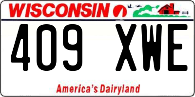 WI license plate 409XWE