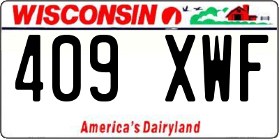 WI license plate 409XWF