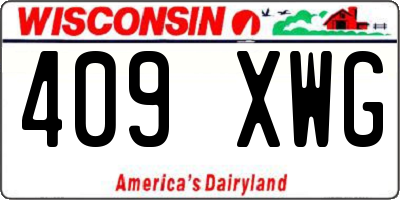 WI license plate 409XWG