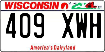 WI license plate 409XWH
