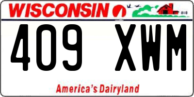 WI license plate 409XWM