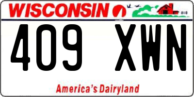 WI license plate 409XWN