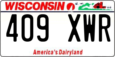 WI license plate 409XWR