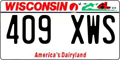 WI license plate 409XWS