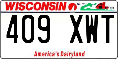WI license plate 409XWT