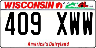 WI license plate 409XWW
