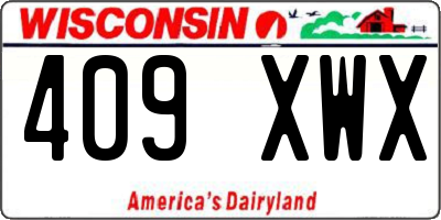 WI license plate 409XWX