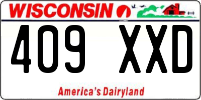 WI license plate 409XXD