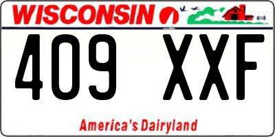 WI license plate 409XXF