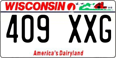 WI license plate 409XXG
