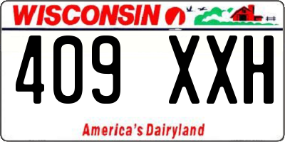 WI license plate 409XXH