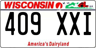 WI license plate 409XXI