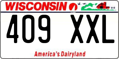 WI license plate 409XXL