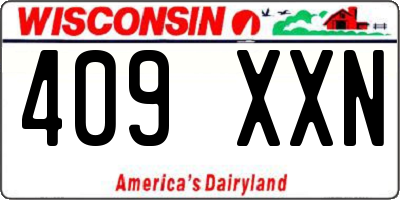 WI license plate 409XXN