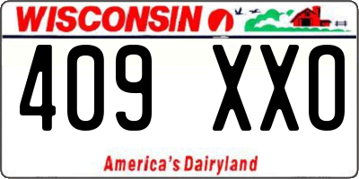 WI license plate 409XXO