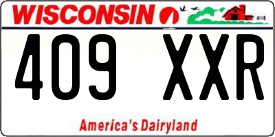 WI license plate 409XXR