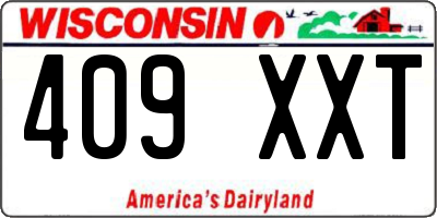 WI license plate 409XXT
