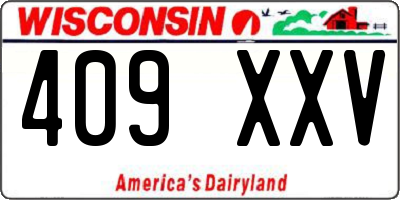 WI license plate 409XXV