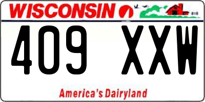 WI license plate 409XXW