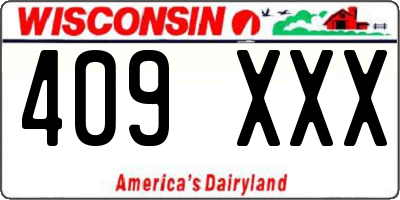 WI license plate 409XXX