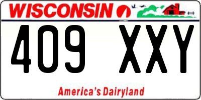 WI license plate 409XXY