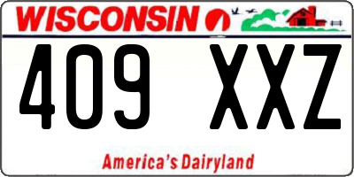 WI license plate 409XXZ
