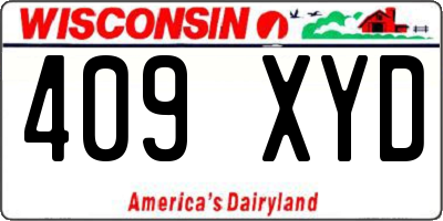 WI license plate 409XYD